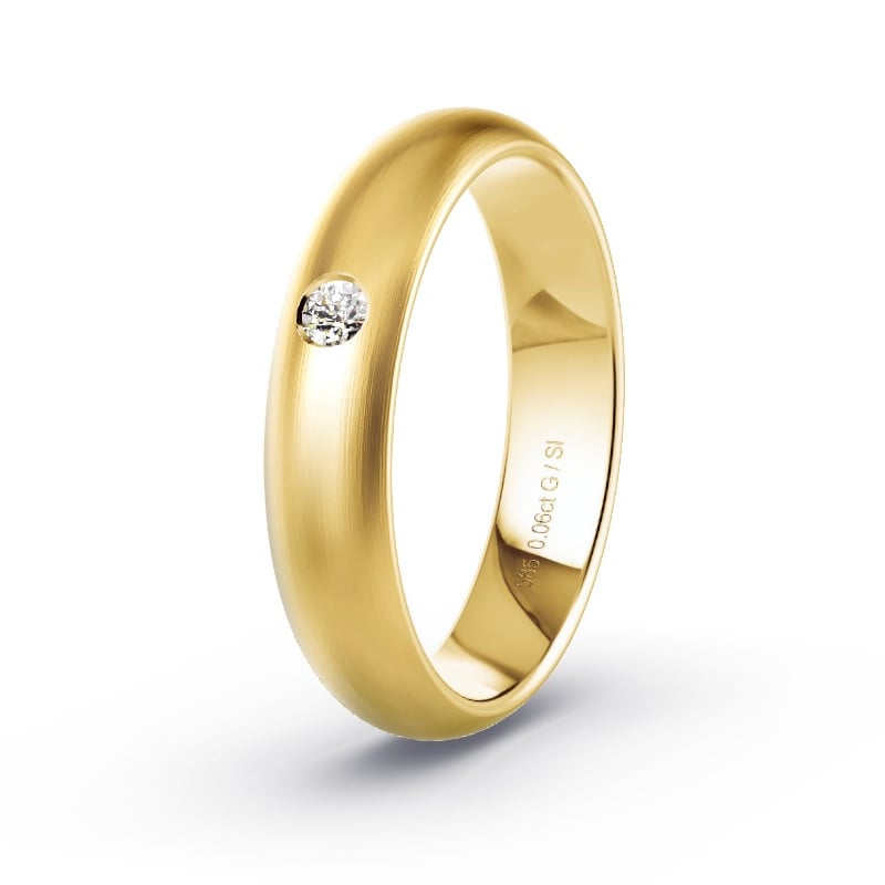 Wedding Ring Yellow Gold - 0.06ct Diamonds - Model N°2181